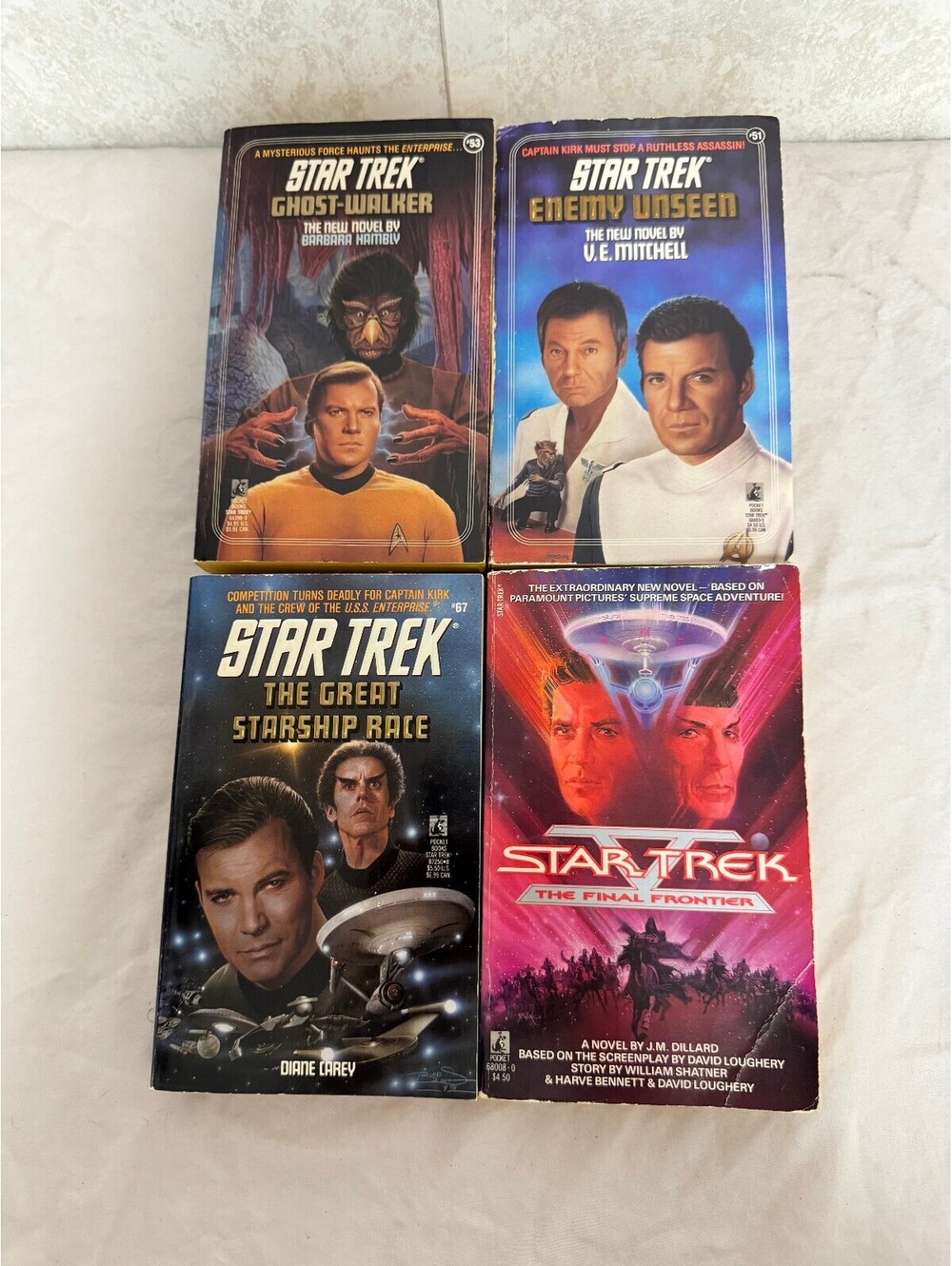 Vintage Star Trek Paperback Novels Lot of 4 Pocket Books Sci-Fi